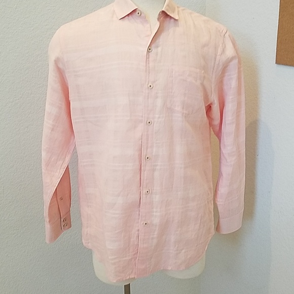Tommy Bahama Other - Tommy Bahama Mens Pink Linen Shirt Medium